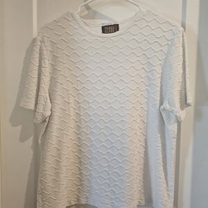 Faded Glory White Textured Short Sleeve Tee